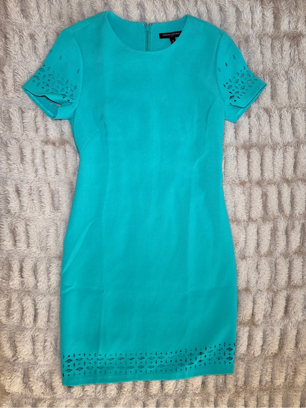 NWT Banana Republic Teal turquoise Sheath Dress with Crew Neck for Work